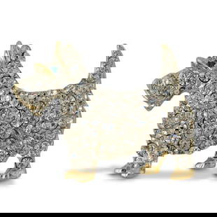 Terrier Dog Jeweled with Austrian Crystals Brooch: Terrier Dog Jeweled with Austrian Crystals Brooch. View Photos For More Details.