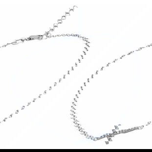 Rhodium 925 Sterling Silver Anklet with Austrian Crystals: Rhodium 925 Sterling Silver Anklet with Austrian Crystal Cross Charm. Dimensions: 9" chain with 1" extender View Photos for Further Details.