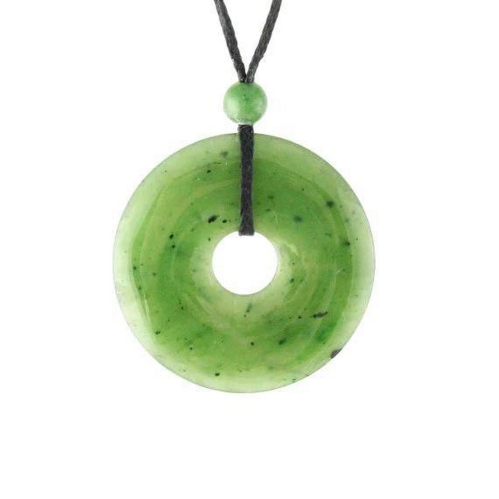 Canadian Nephrite Jade Circular Necklace Pendant (1 of 3)