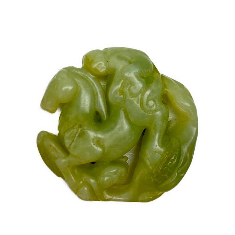 Collectable Jade Xiuyu Horse And Monkey Ancient Waist Pendant (1 of 2)