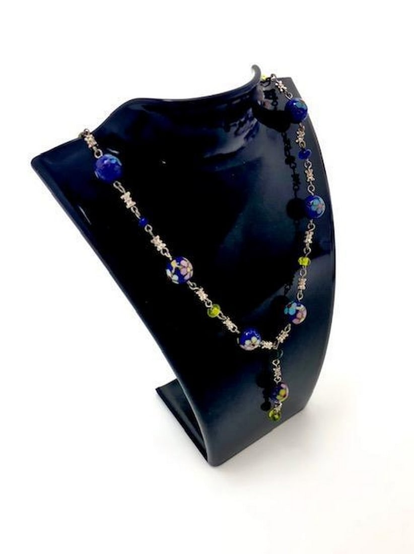 Ladies Cloisonné Beaded Floral Necklace: Beautiful Cloisonné Beaded Floral Ladies Necklace. View Photos For More Details.