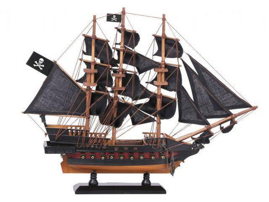 Wooden Captain Kidd's Adventure Galley Black Sails Limited Model Pirate Ship 15": Wooden Captain Kidd's Adventure Galley Black Sails Limited Model Pirate Ship 15" Set sail for adventure on the high seas aboard this scale tall model ship replica of Wooden Captain Kidd's