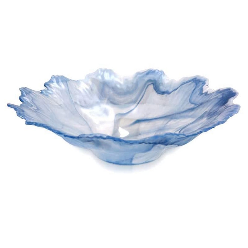 Sky Blue Swirl Murano Glass Centerpiece Bowl (1 of 2)