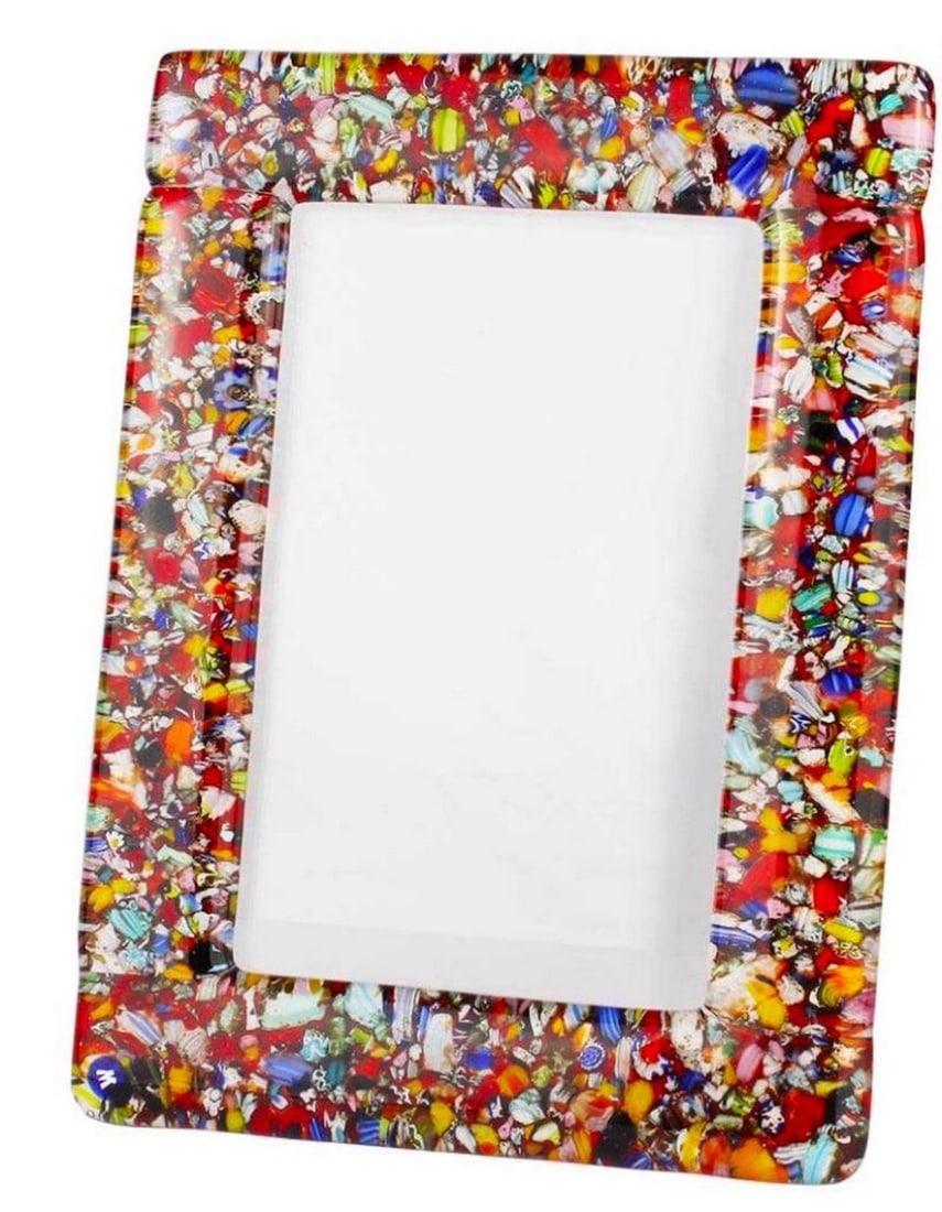 Red Abstract Fused Murano Glass Picture Frame (1 of 2)