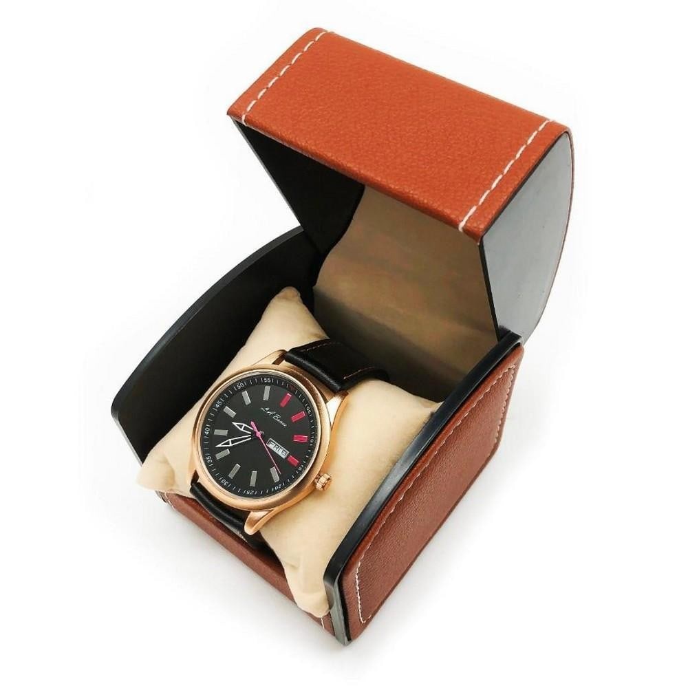 Mens L.a Banus Rose Gold Matte Finish Genuine Leather Band