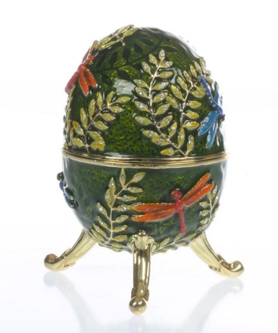 Green Egg Dragonfly Trinket Box (1 of 3)