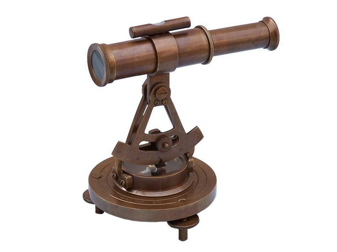 Antique Brass Brass Alidade Compass 7" (1 of 3)