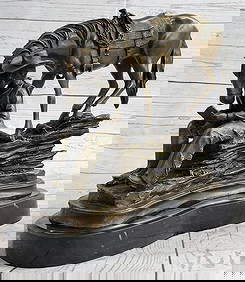 Cowboy Reading a Book with Horse Bronze Metal Western Sculpture Statue Remington Decor 11" x 13" (1 of 7)