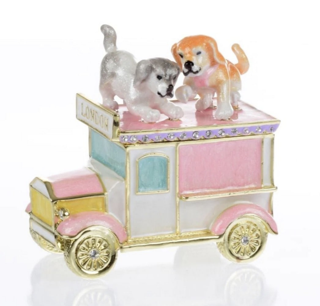 Playful Puppies In London Trinket Box (1 of 4)