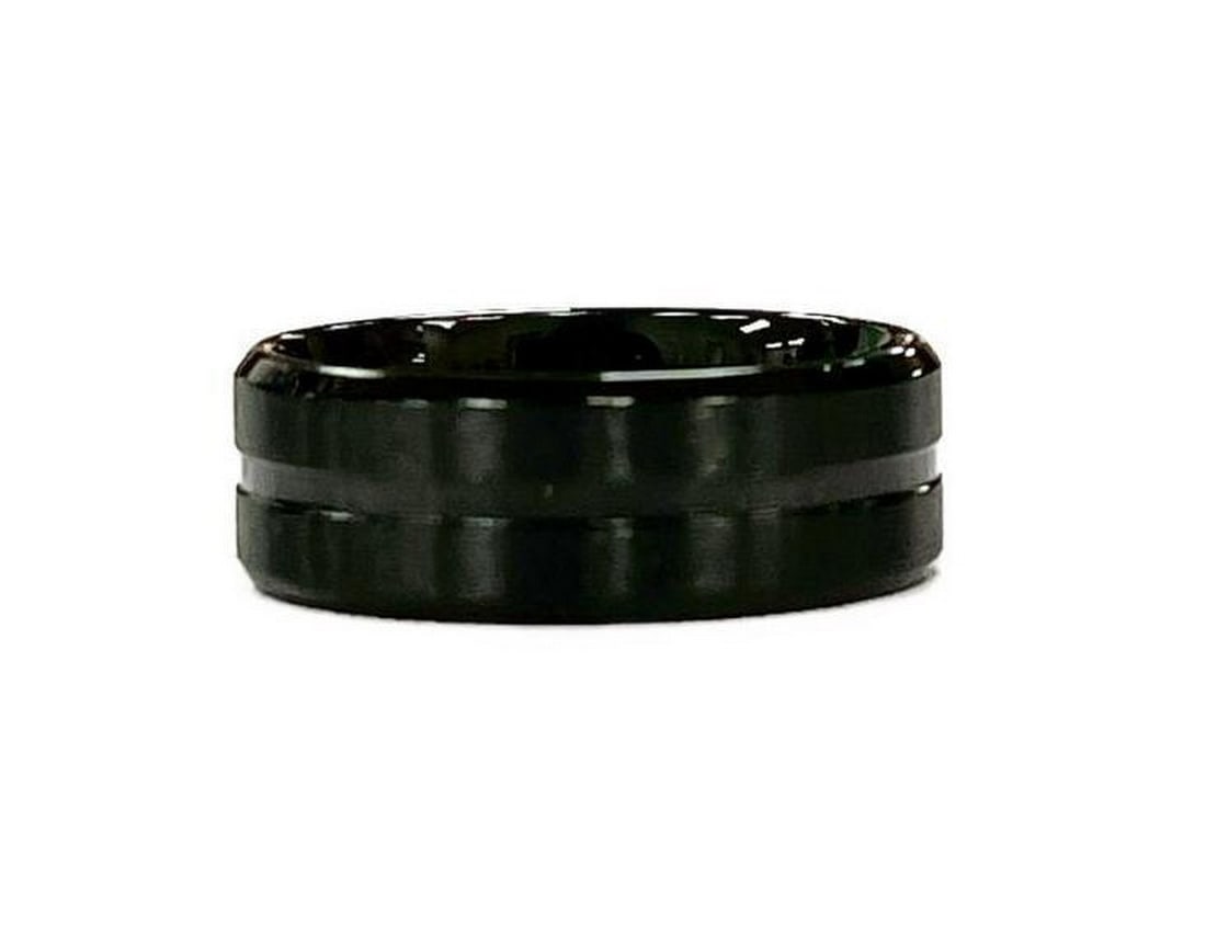Stealth Elegance Titanium Onyx Black Men's Ring - Size 10 (1 of 4)