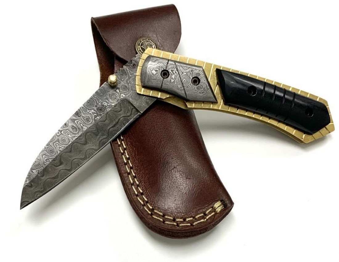 Blood Borns Folding Damascus Knife (1 of 5)