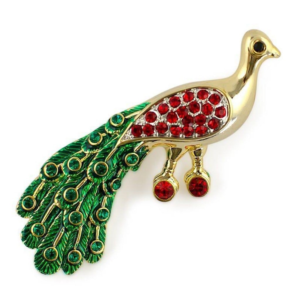 Long Tail Peacock Russian Royal Style Brooch Pin (1 of 2)