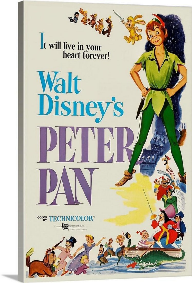 Peter Pan 1953 Canvas Reproduction (1 of 2)
