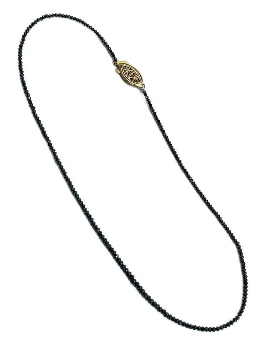 16" Spark Black Diamond Single String Bead Necklace (1 of 5)