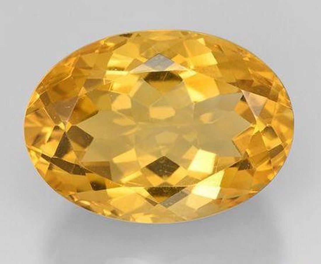 13.14 ct Oval Cut Faceted Intense Dark Golden Yellow Citrine Gemstone (1 of 3)
