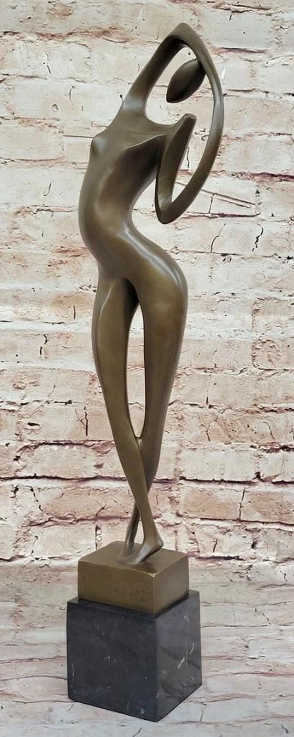 Evolving Elegance - Miguel Lopez Signed Feminine Abstract Original Bronze Sculpture - 21" x 5" (1 of 6)