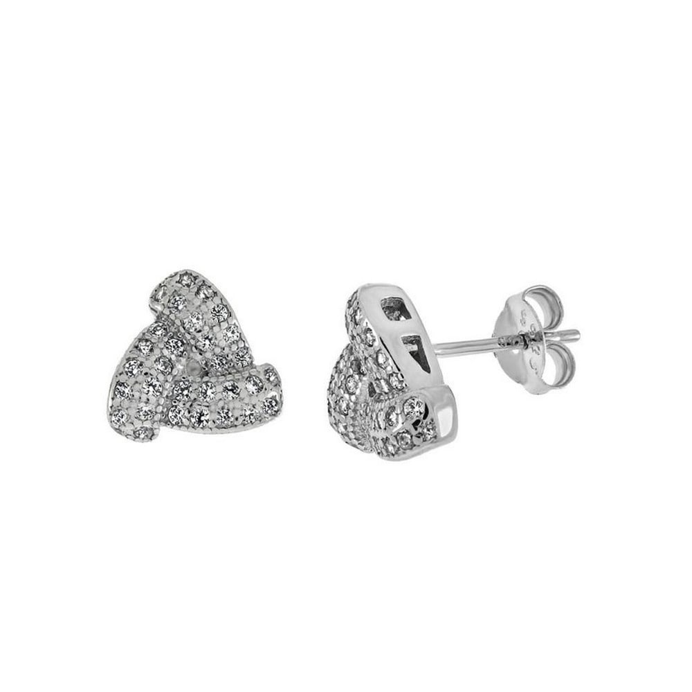 Sterling Silver Love Knot Stud Earrings (1 of 1)