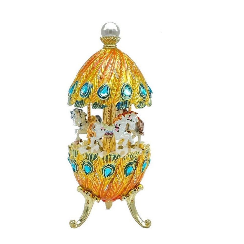 Royal Horses on a Carousel Inside a Colourful Faberge Egg (1 of 1)