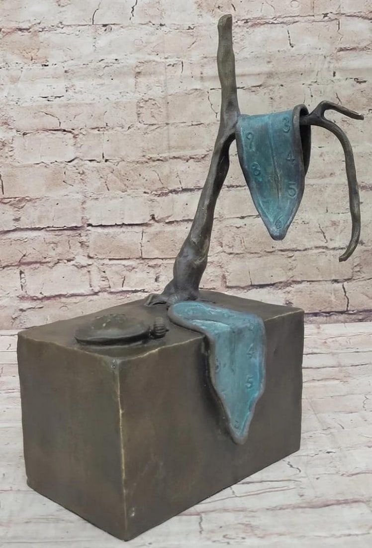 Persistence of Memory: Salvador Dalí's Timeless Melting Watch Inspired Bronze Sculpture - 15" x (1 of 6)