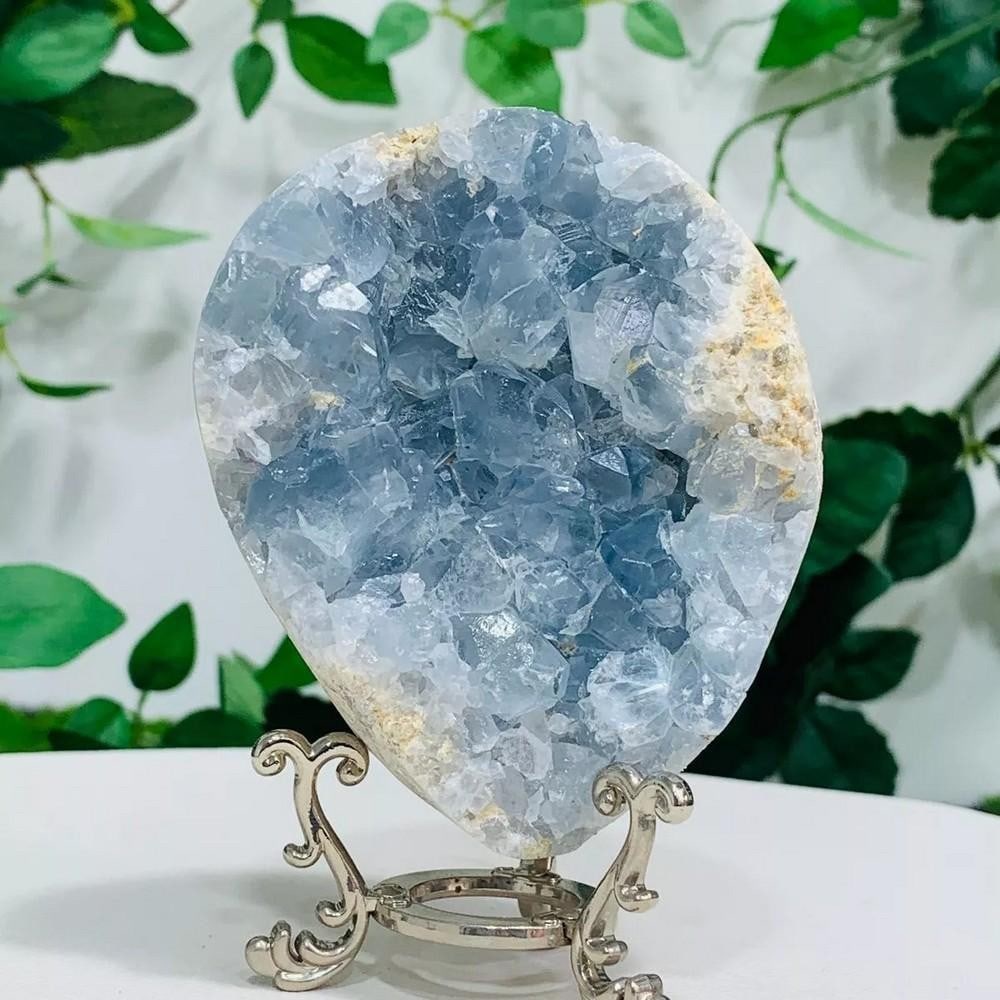Natural Blue Celestite Geode with Quartz Cluster - Mineral Specimen (1 of 4)