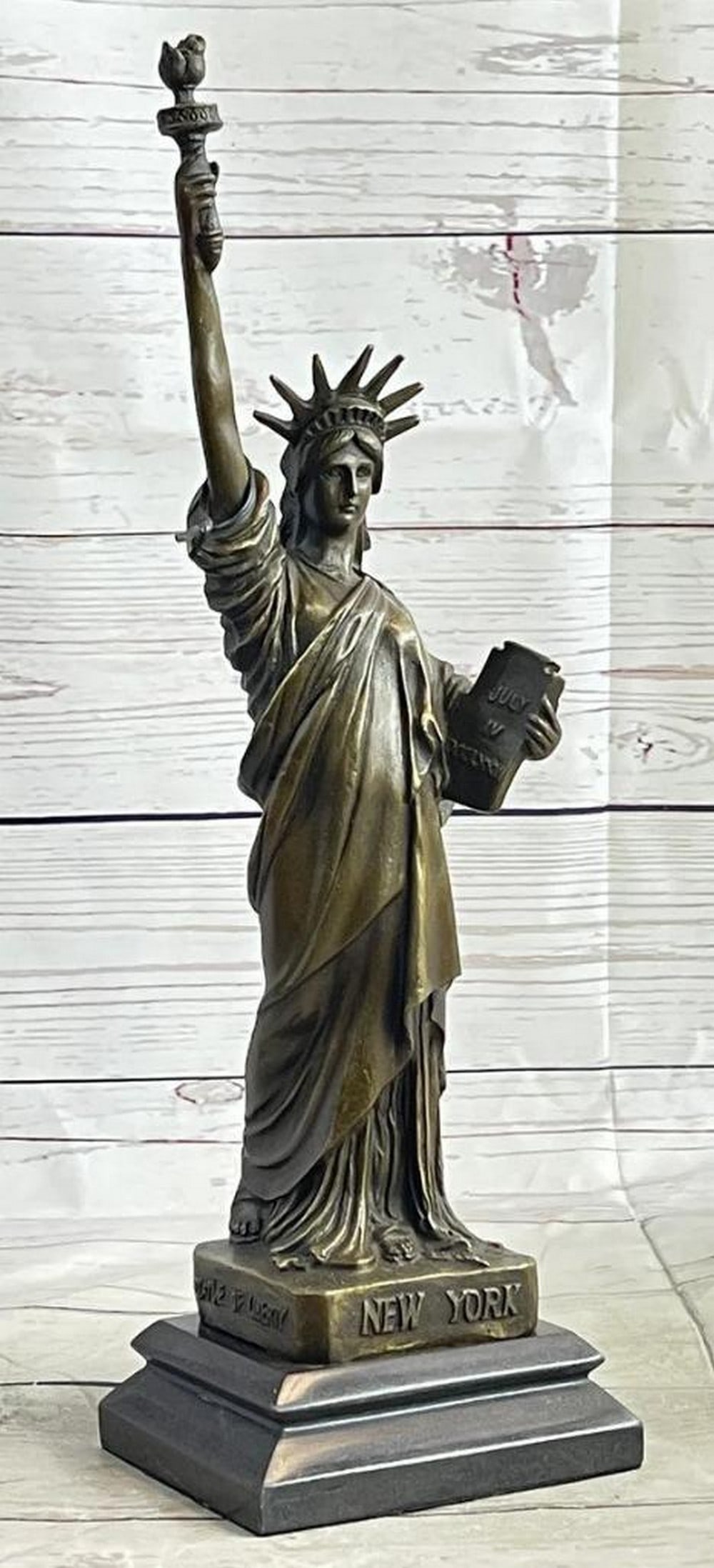 Fisher New York's Original Bronze Sculpture Statue of Liberty NYC Memorabilia - 12.5" x 3.5" (1 of 6)