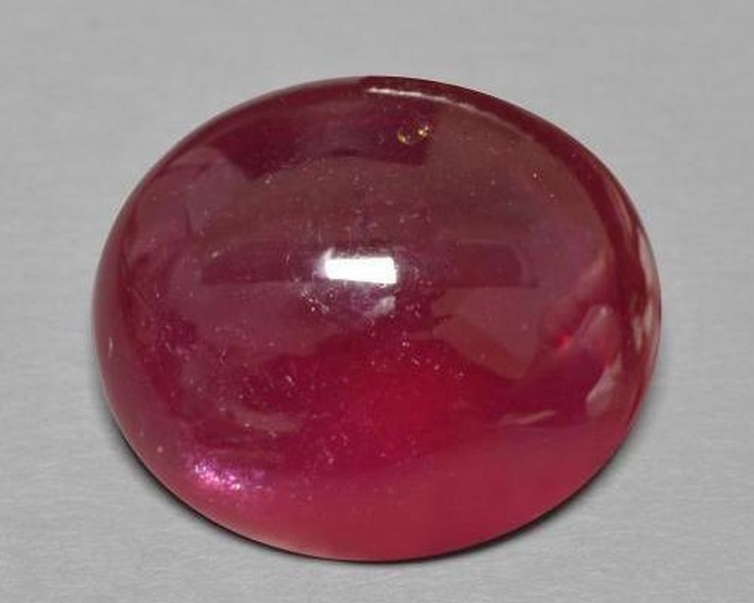 16.6 Oval Cabochon Lush Bright Red Ruby Gemstone (1 of 3)