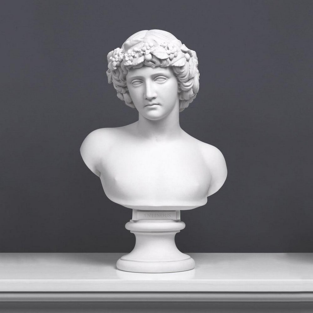Sculpture After Gian Lorenzo "Antinou"s with Bacchic Wreath Bust - 22lbs: Sculpture After Gian Lorenzo "Antinou"s with Bacchic Wreath Bust - 22lbse The Antinous bust is a reproduction inspired by the original antique marble sculpture by Gian Lorenzo Bernini, create