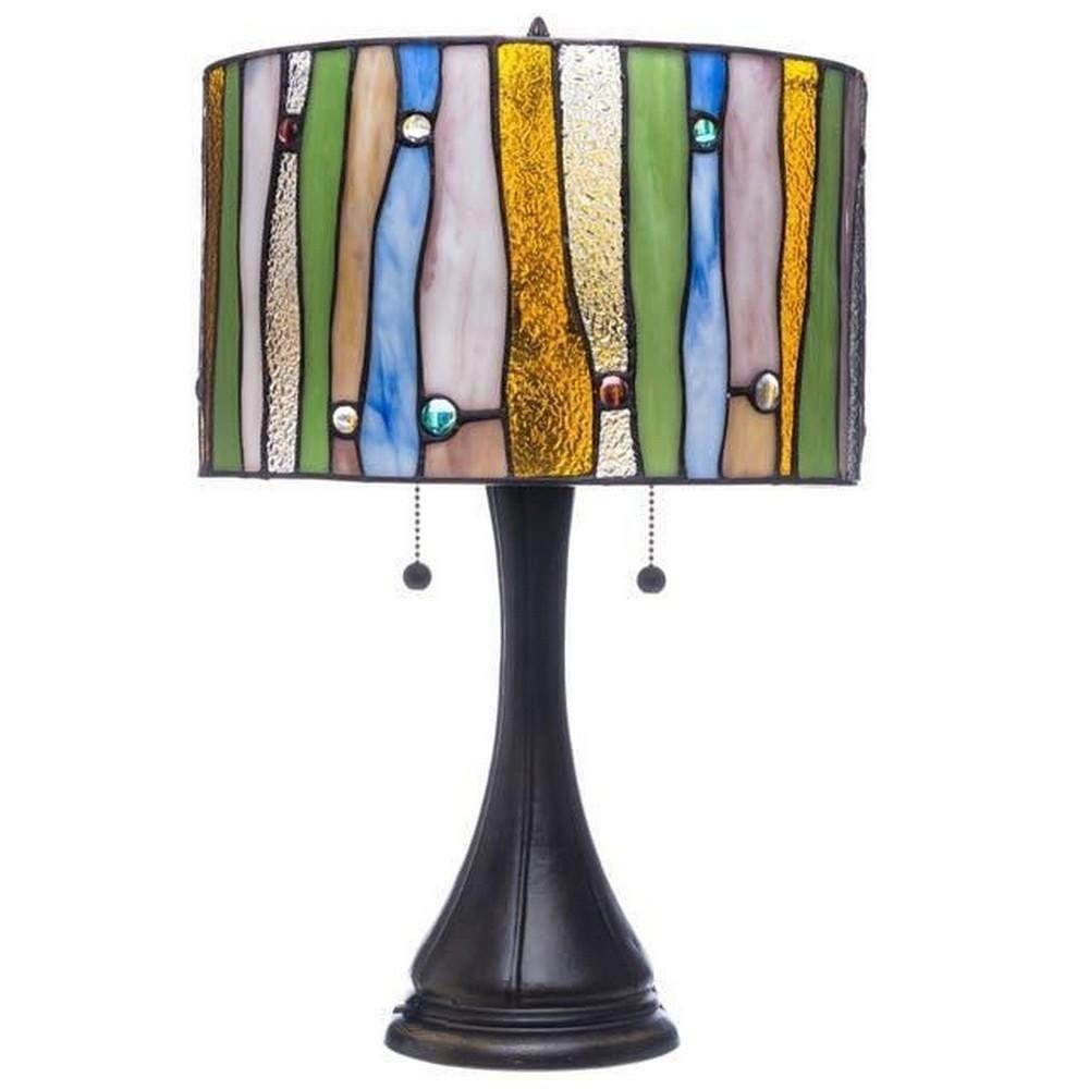 Tiffany Style Drum Contemporary Table Lamp (1 of 2)