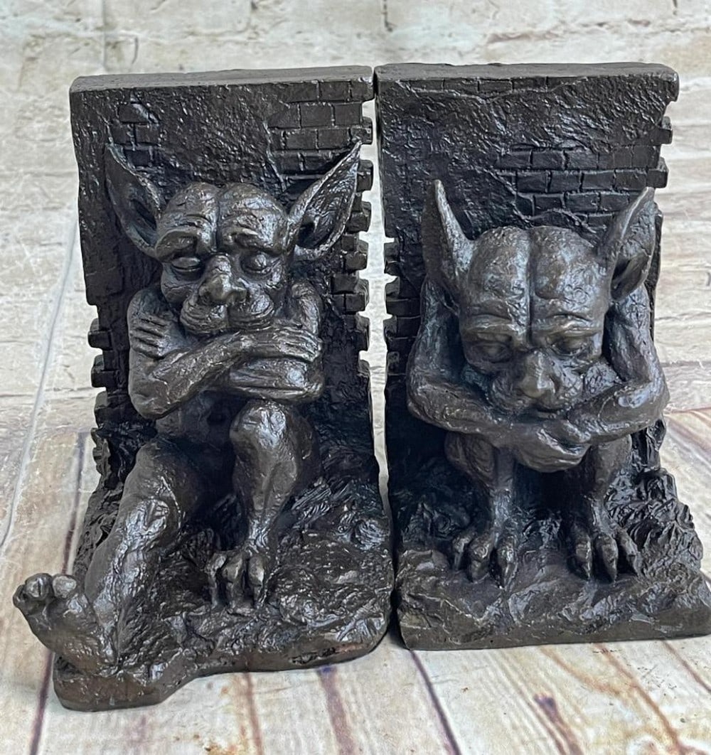 Guardian Gargoyle Original Bronze Bookend Sculpture by Art Taylor - 5.5" x 5" (1 of 7)