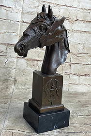 Horse Head Bronze Bust Statue Sculpture Figure Original Art Decor Equestrian 10.5" x 6" (1 of 11)