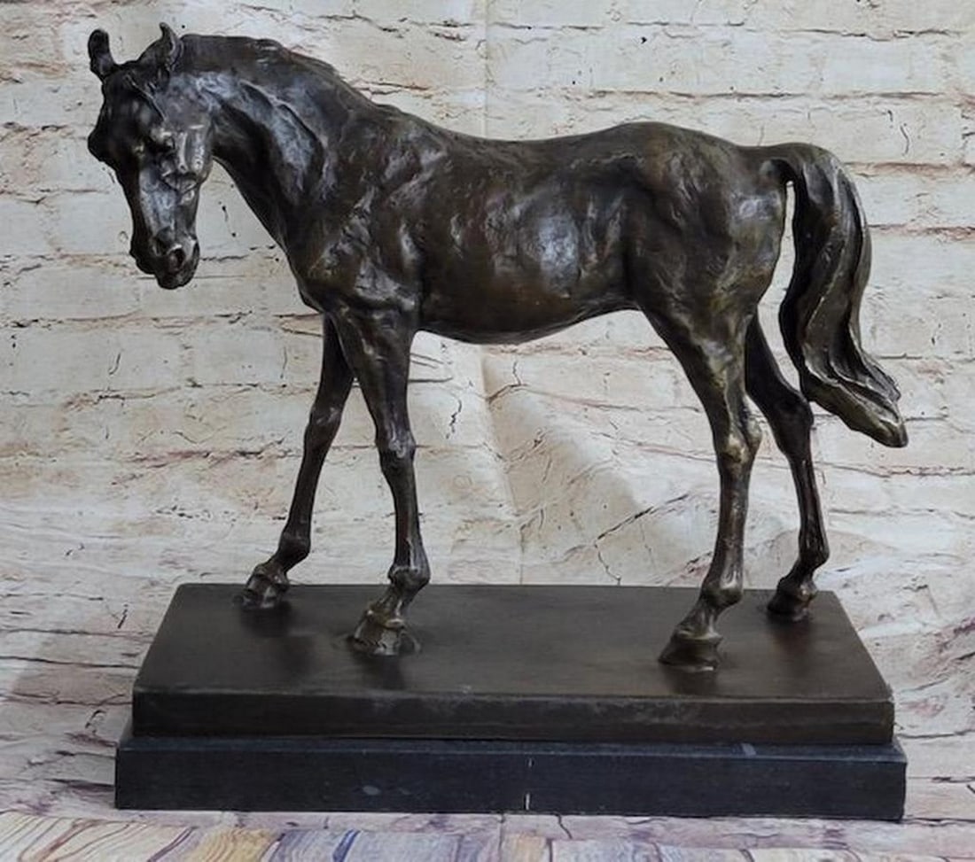 13" Large Arabian Horse Bronze SCulpture Inspired By P.J Mene - Hot Cast On Marble Base (1 of 9)