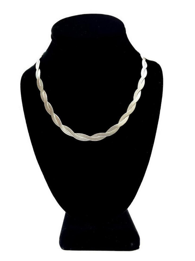 18" Infinite Elegance 925 Sterling Silver Herringbone Chain Necklace (1 of 6)