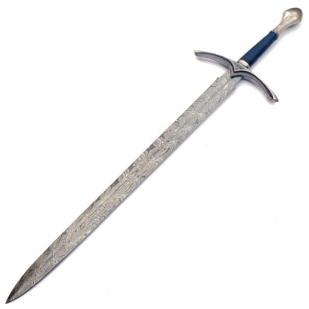 33" Damascus Brass & Enameled Handled Broad Sword (1 of 3)