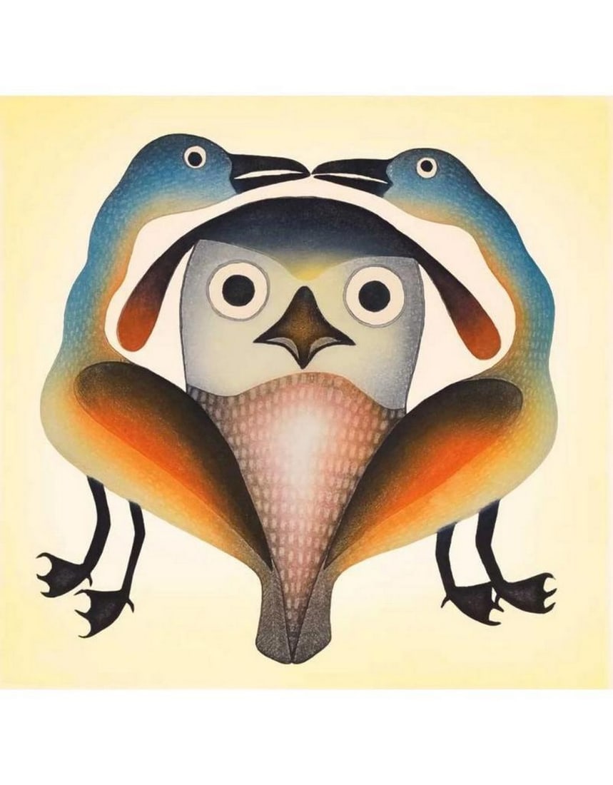 12" x 14"Curious Intruder Art Print Framed by Kenojuak Ashevak (1 of 1)