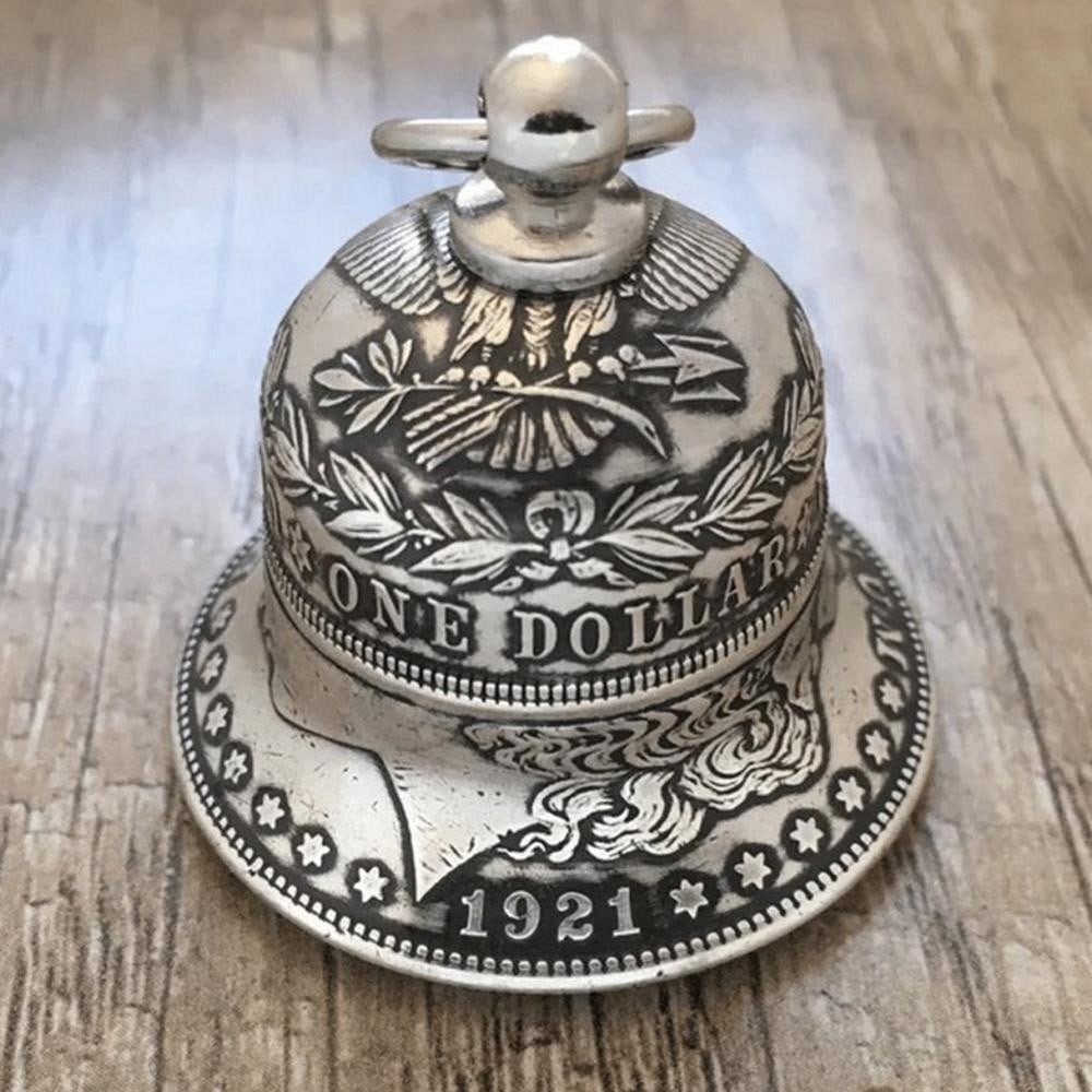 1921 Morgan Dollar Bell: 1921 Morgan Dollar Bell Most coin collectors consider this bell to be one of the most beautiful ever made in the United States. This gorgeous Morgan Dollar bell is made of alloy metal. Each bell is ha