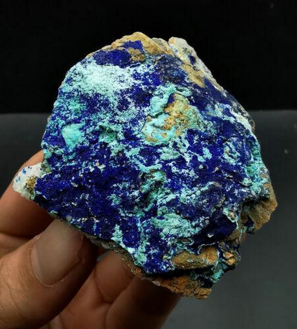 60g - Natural Azurite & Malachite Quartz Mineral Specimen - Anhui (1 of 8)