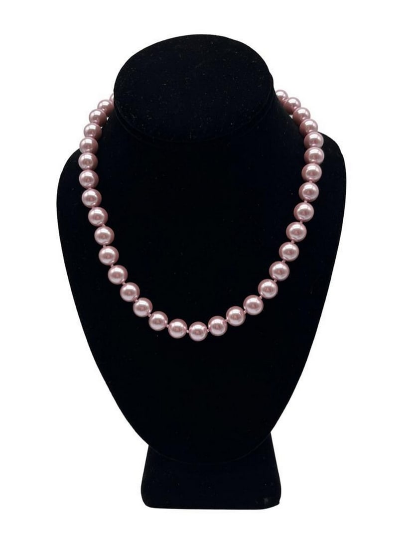 10mm Natural Lavender South Sea Shell Pearl Round Beads Necklace AAA 18" AAA (1 of 4)