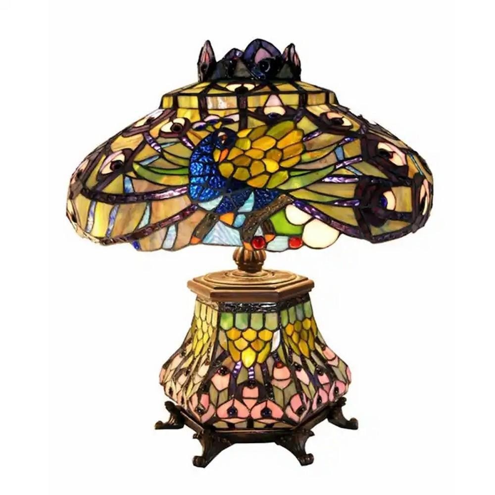 Majestic Peacock Tiffany Inspired Table Lamp (1 of 1)