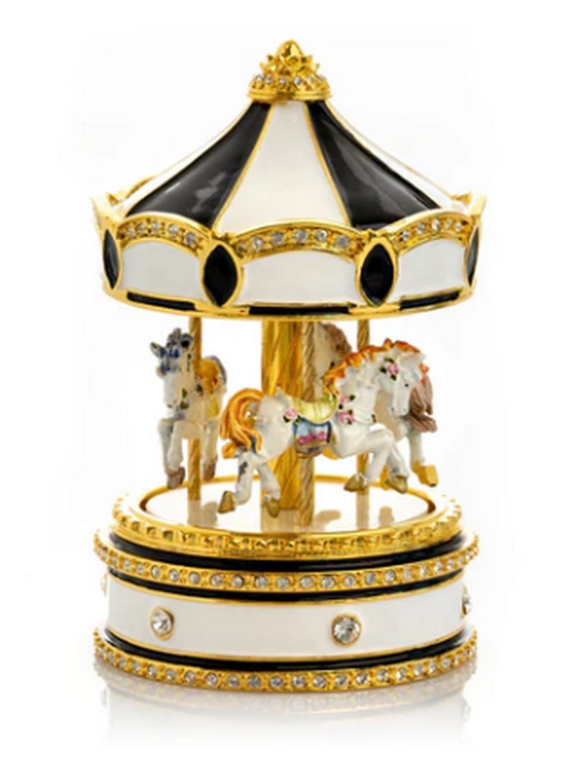 Black and White Musical Carousel With Horses (1 of 6)