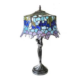 Tiffany-Style Antique Bronze Table Lamp with Single Light (1 of 2)