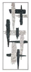 Abstract Silver and Black Metal Wall Art with Dynamic Lines (1 of 5)