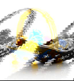 Magical Blue Basket with Miniature Inspired Faberge Eggs (1 of 8)