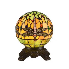 Dragonfly Tiffany-Inspired 1-Light Table Lamp in Dark Bronze (1 of 4)