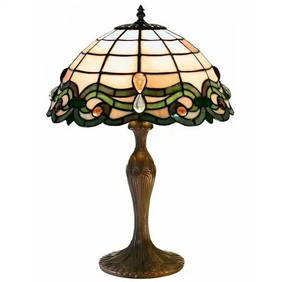 Tiffany-Inspired Vintage Stained Glass Table Lamp (1 of 1)