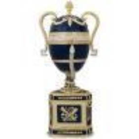 1895 Blue Serpent Clock Russian Faberge Inspired Egg (1 of 1)