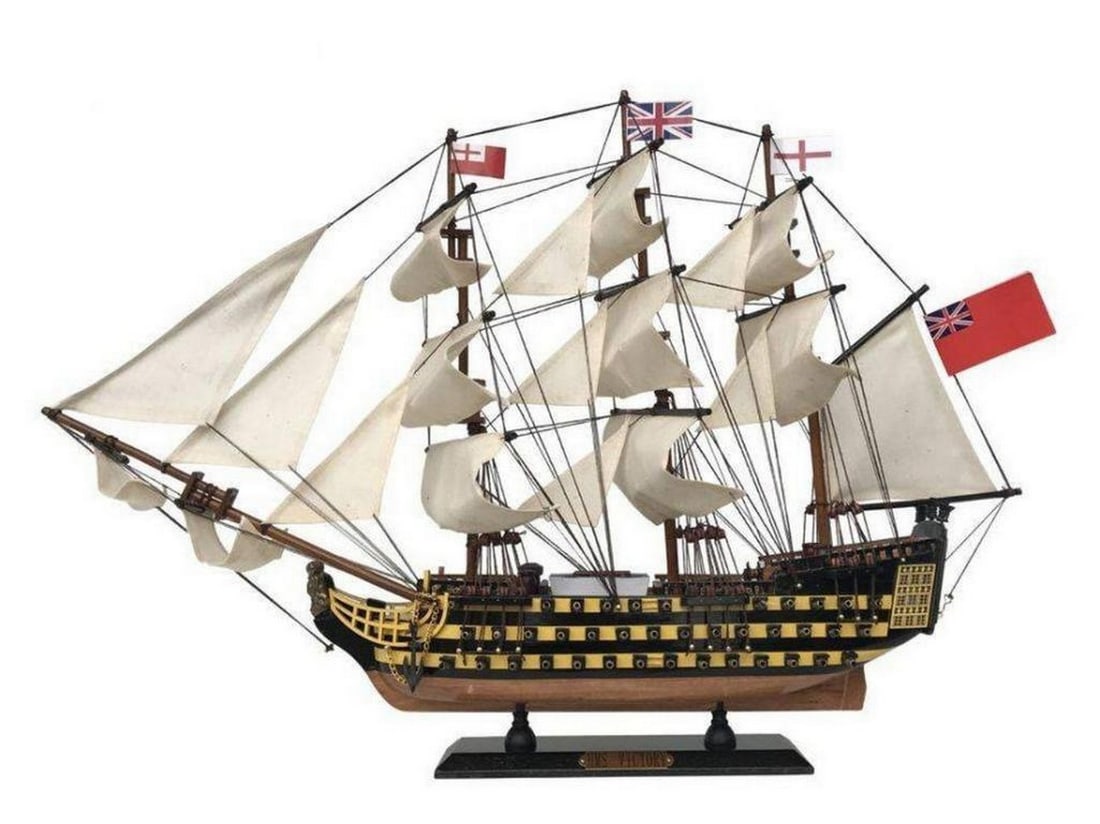 24" Wooden HMS Victory Limited Tall Model Ship: 24" Wooden HMS Victory Limited Tall Model Ship Fine craftsmanship and attention to detail highlight this scale tall model ship replica of the HMS Victory, the UK's most famous fighting tall sh