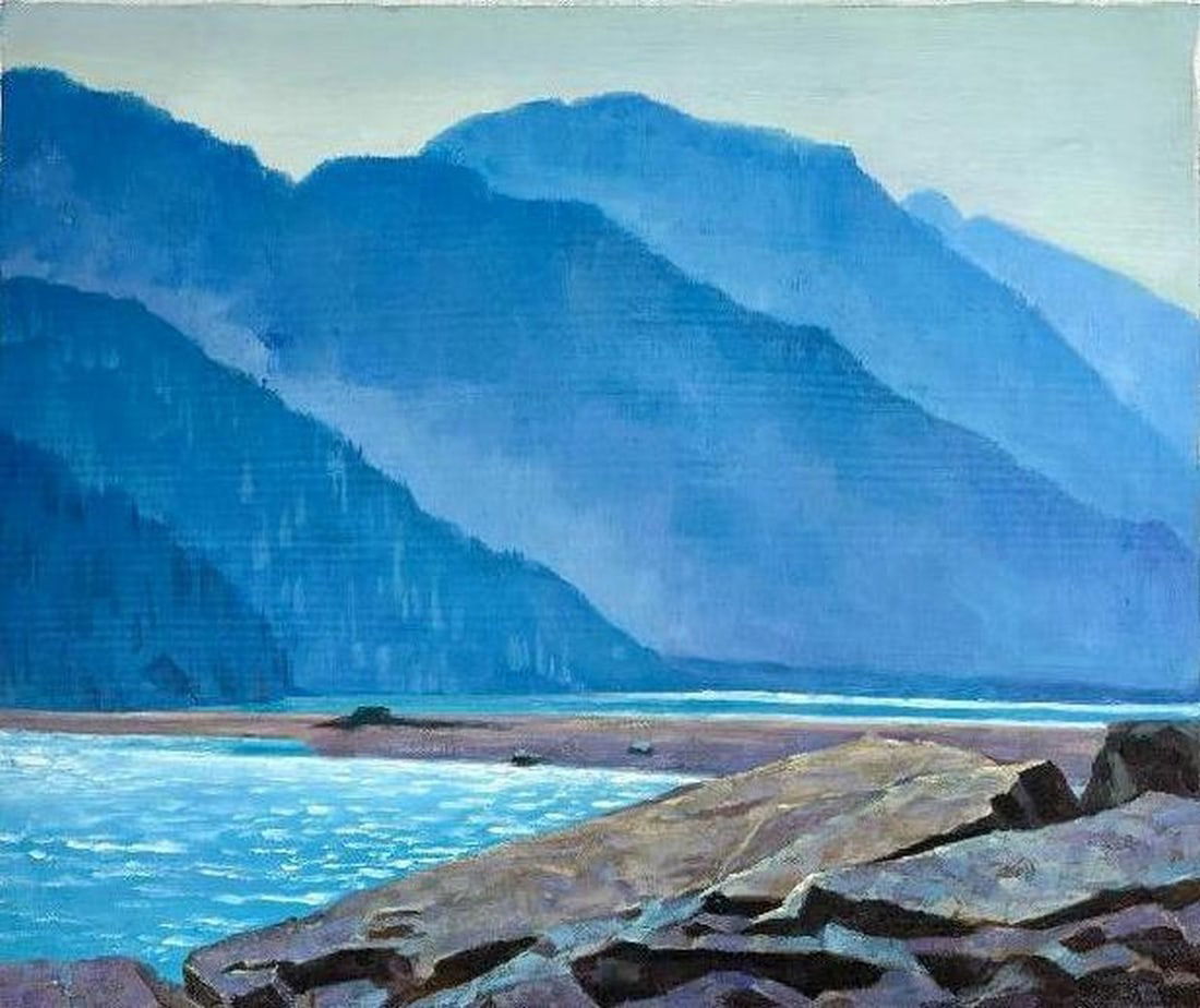 20" x 23 3/4" - Original Acrylic On Canvas Of Bear River At Stewart, British Columbia (1 of 8)