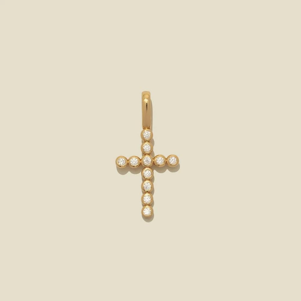 Vermeil Gold & CZ CZ Poppy Cross Charm (1 of 3)