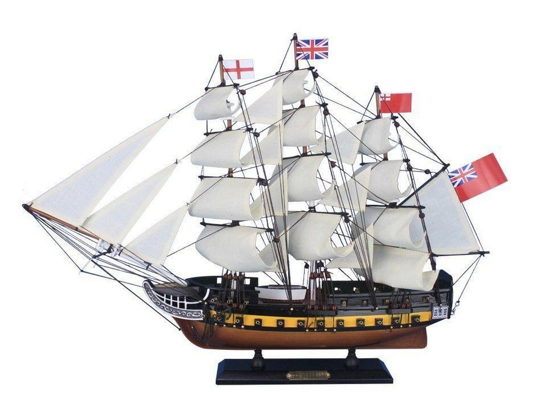 24" Wooden HMS Surprise Master and Commander Model Ship: 24" Wooden HMS Surprise Master and Commander Model Ship Fine craftsmanship and attention to detail highlight this scale tall model ship replica of HMS Surprise, the ship made famous in Patrick O��