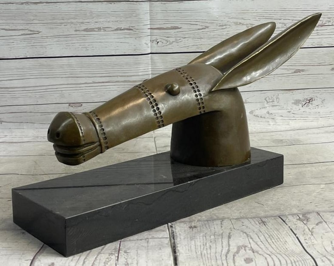 Picasso Inspired Abstract Donkey Head Bronze Bust (1 of 7)